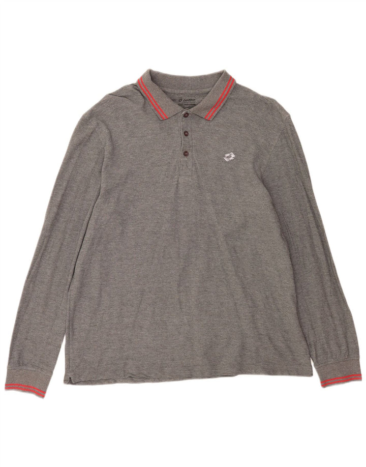 Lotto Polo à manches longues pour homme 2XL Gris