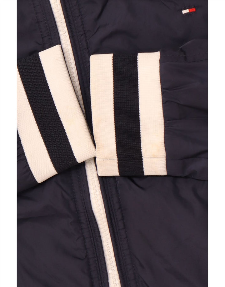 TOMMY HILFIGER Veste Bomber Femme UK 16 Large Bleu Marine
