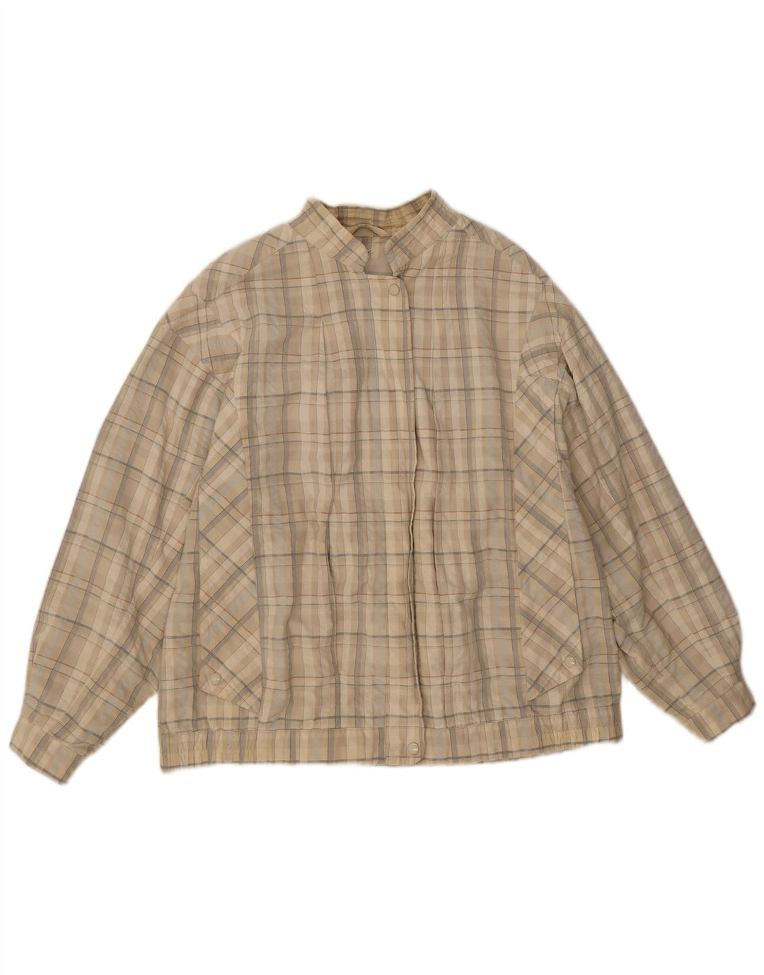 Wohrl Veste Bomber Femme UK 16 Grand Coton à Carreaux Beige
