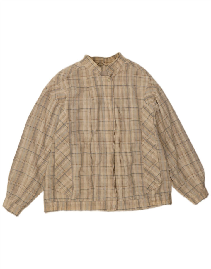 Wohrl Veste Bomber Femme UK 16 Grand Coton à Carreaux Beige