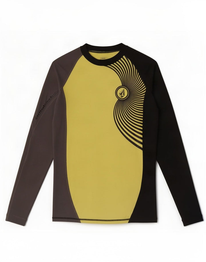Volcom Haut à manches longues pour homme en nylon color block jaune moyen