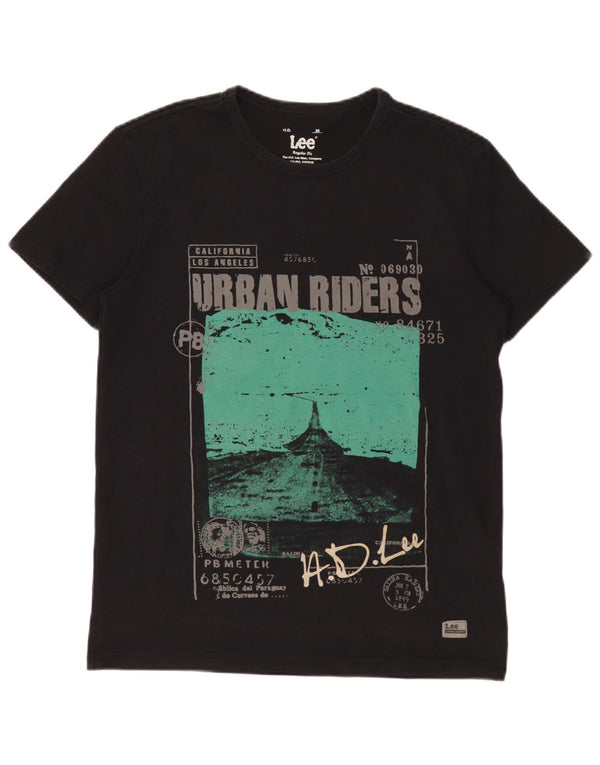 Lee Mens Regular Fit Graphic T-Shirt Top Medium Black Cotton