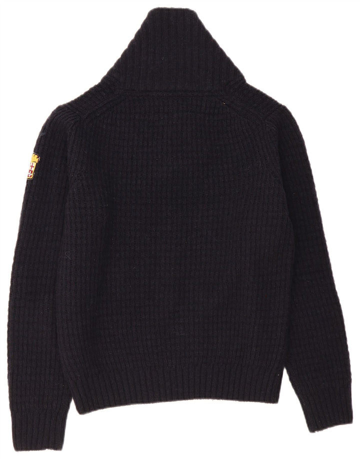 MARINA MILITARE Pull à col châle pour femme UK 10 Petit Bleu marine