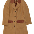 Vintage Womens Overcoat UK 8 Small Beige Colourblock
