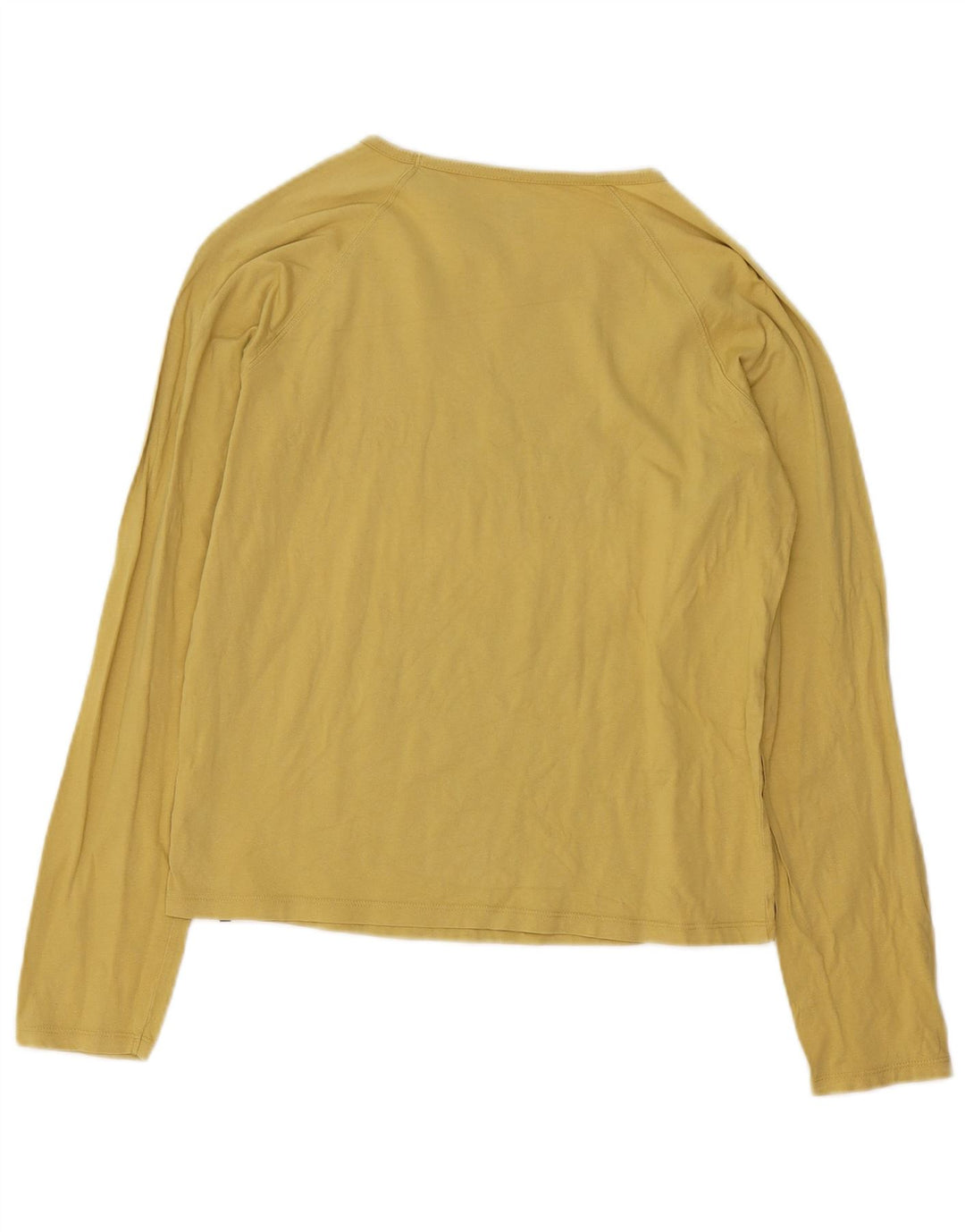 COLUMBIA Haut graphique à manches longues pour femme UK 14 Large Jaune Coton