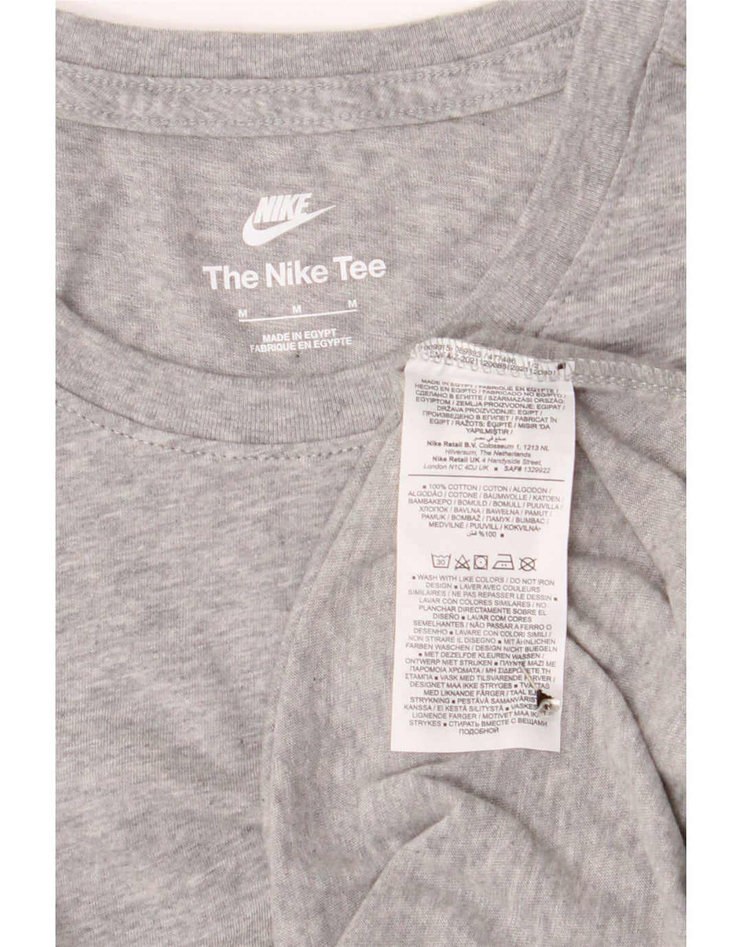 Nike T-Shirt Homme Gris Moyen Coton