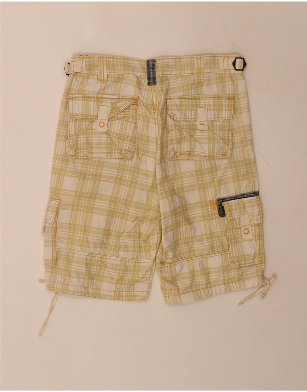 vintage Mens Regular Cargo Shorts IT 48 Moyen W34 Beige Plaid