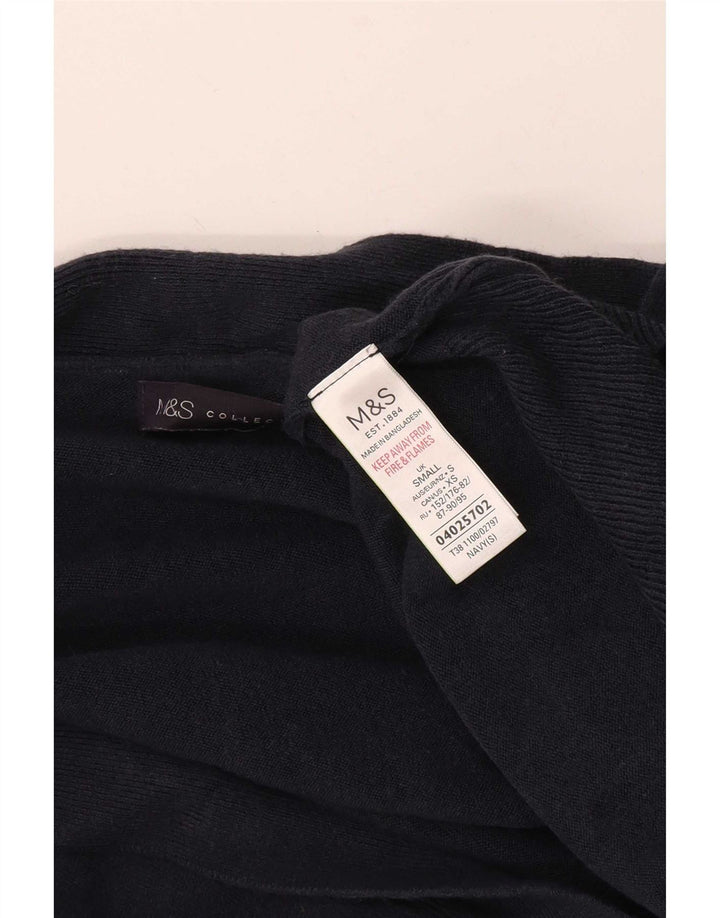 Marks & Spencer Pull Cardigan Ouvert pour Femme Petit Acrylique Bleu Marine