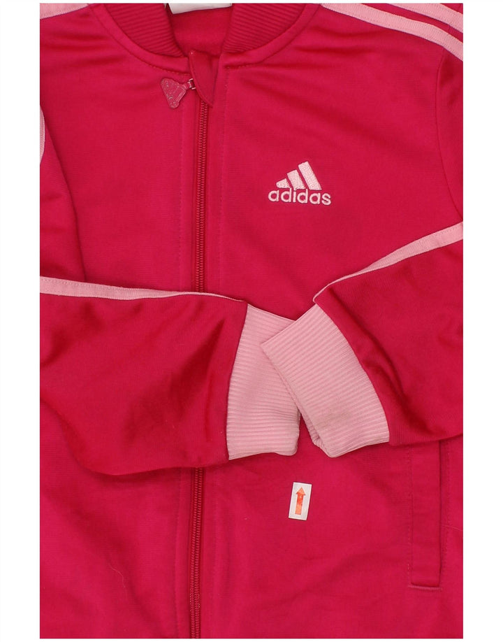 ADIDAS Veste de survêtement fille 3-4 ans Rose Polyester