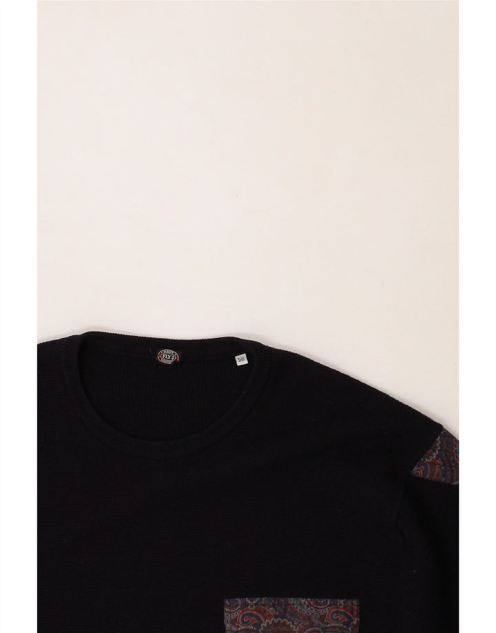 FLY Mens Crew Neck Jumper Sweater IT 56 2XL Navy Blue New Wool Vintage Fly and Second-Hand Fly from Messina Hembry 