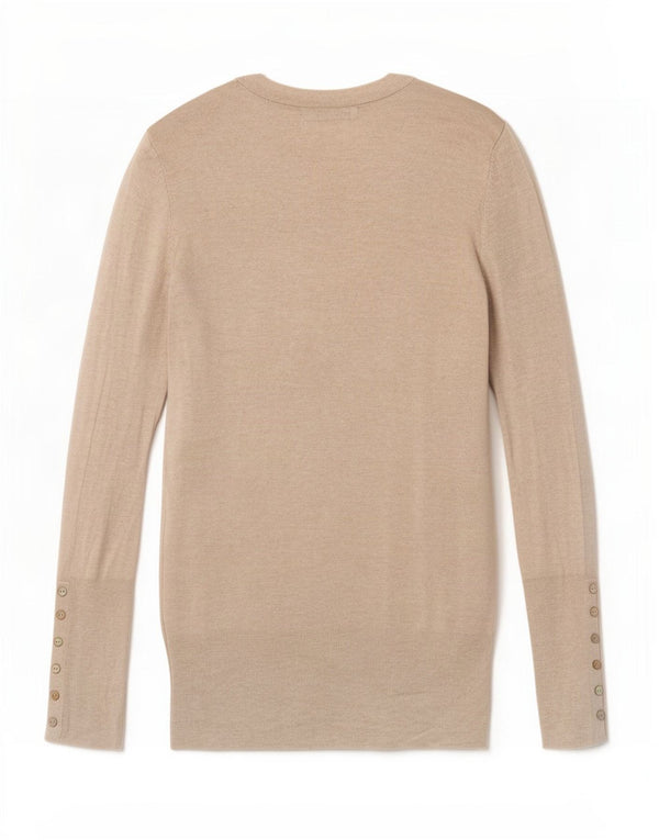 Zara Cardigan Femme Pull UK 14 Grande Rayonne Beige