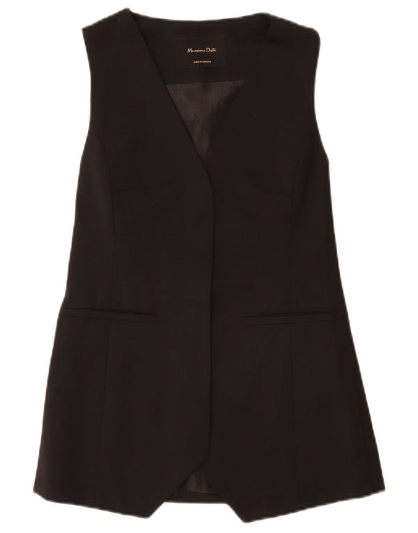 Massimo Dutti Veste blazer ouverte sans manches pour femme UK 6 XS Noir Polyester