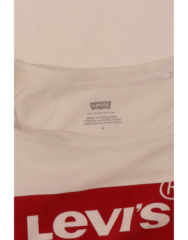 Levi's T-Shirt Graphique Femme UK 12 Blanc Moyen