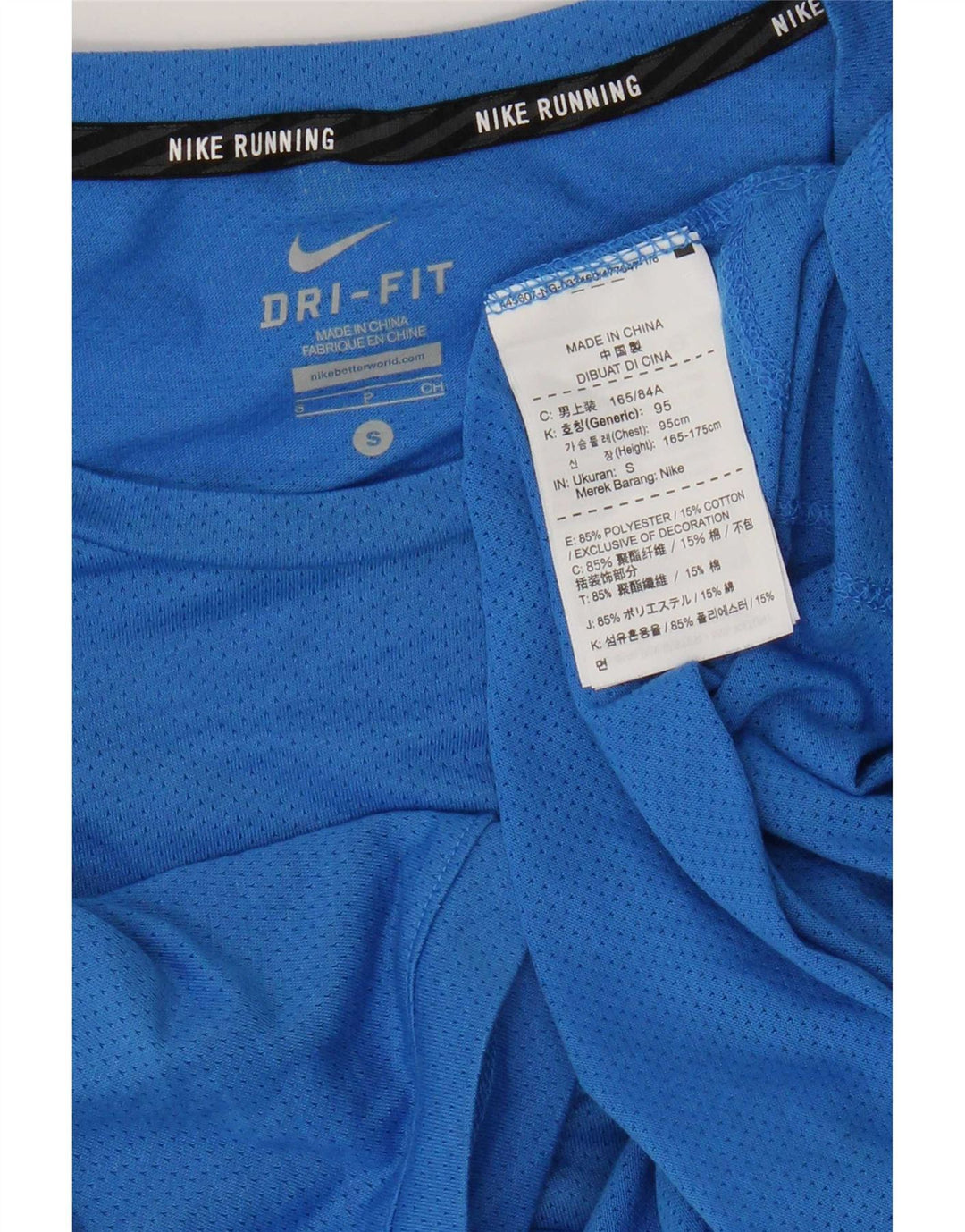 Nike Hommes Dri Fit T-Shirt Haut Petit Bleu Polyester