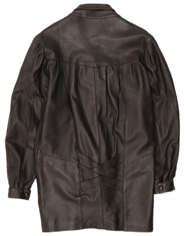 Trekway Manteau en cuir pour femme UK 10 Petit Noir