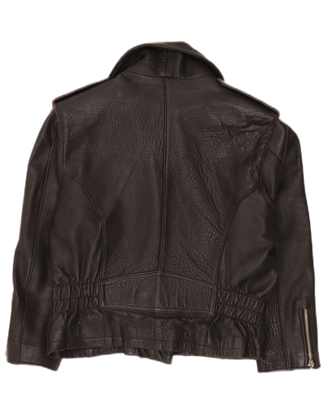 Chevignon Veste de motard en cuir pour femme UK 14 Medium Noir