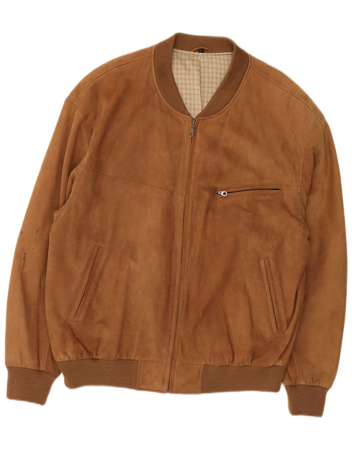 Canda Veste Bomber en Daim pour Homme UK 40 Grand Cuir Marron