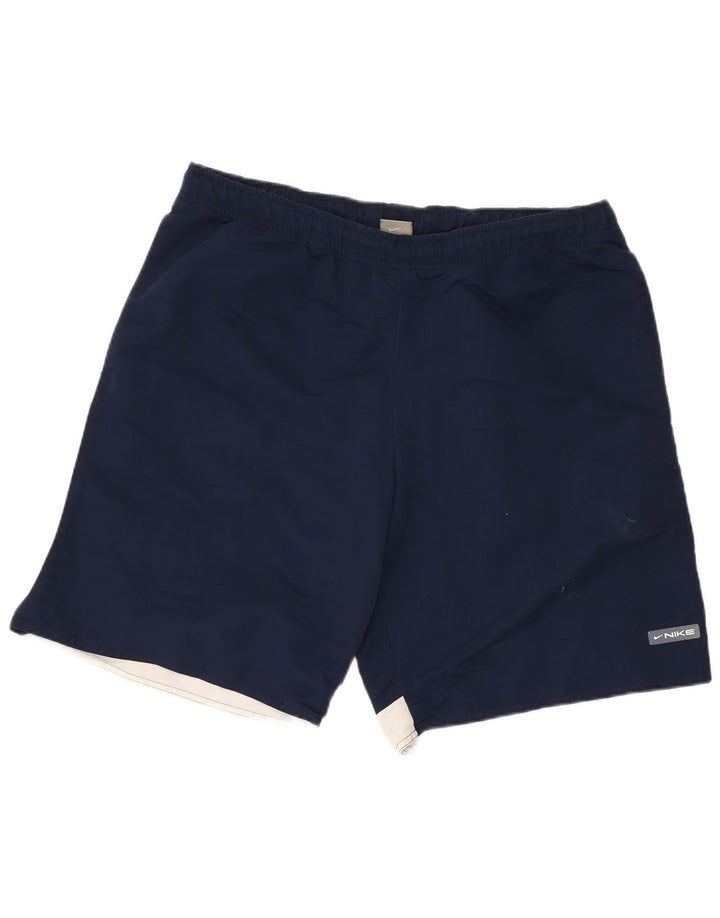 Nike Short de sport XL pour homme en polyester color block bleu marine