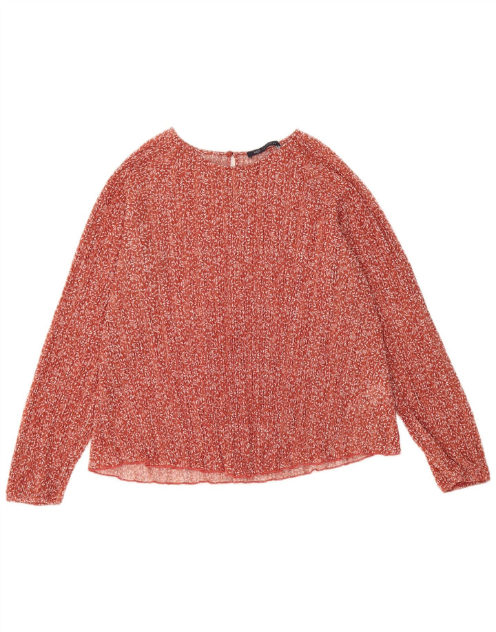 MARKS & SPENCER Chemisier à manches longues pour femme UK 12 Rouge moyen floral