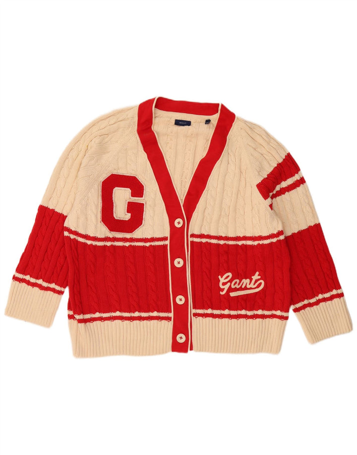 Gant Cardigan graphique pour femme UK 44 Beige moyen Colourblock