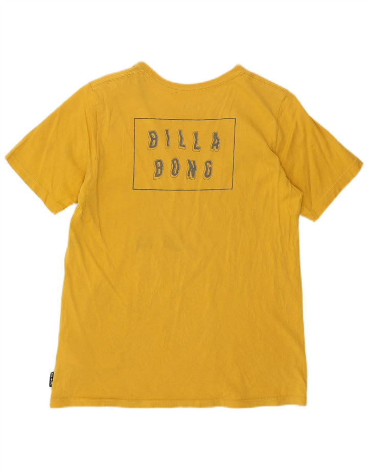 Billabong Womens Graphic T-Shirt Top UK 12 Coton Jaune Moyen