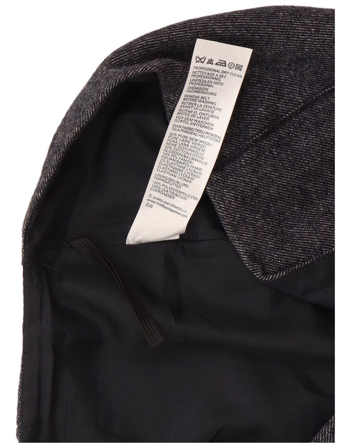 Marks & Spencer Jupe mi-longue pour femme UK 14 Medium W30 Bleu marine Laine