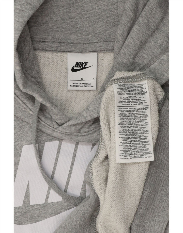 NIKE Mens Graphic Hoodie Jumper Large Grey Cotton Vintage Nike and Second-Hand Nike from Messina Hembry 