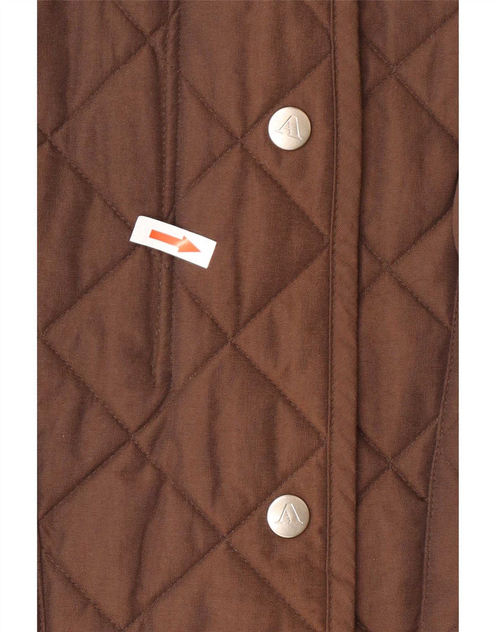 Aquascutum Veste matelassée pour femme UK 16 Large Marron Nylon