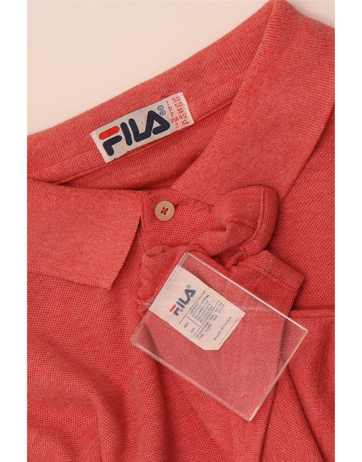 Fila Polo à manches longues homme IT 50 coton rouge moyen