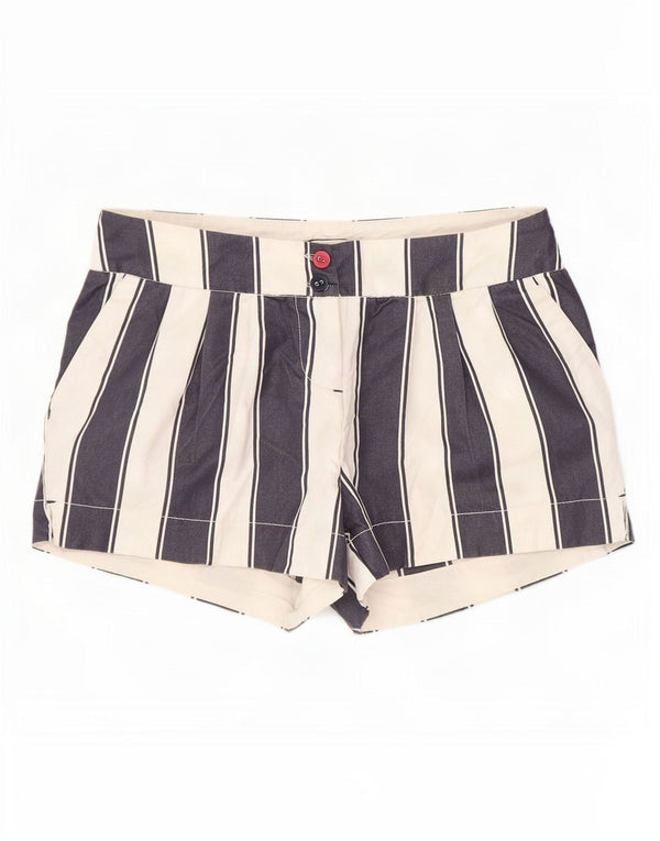 Joules Short Chino Femme UK 8 Small W27 Bleu Rayé Coton