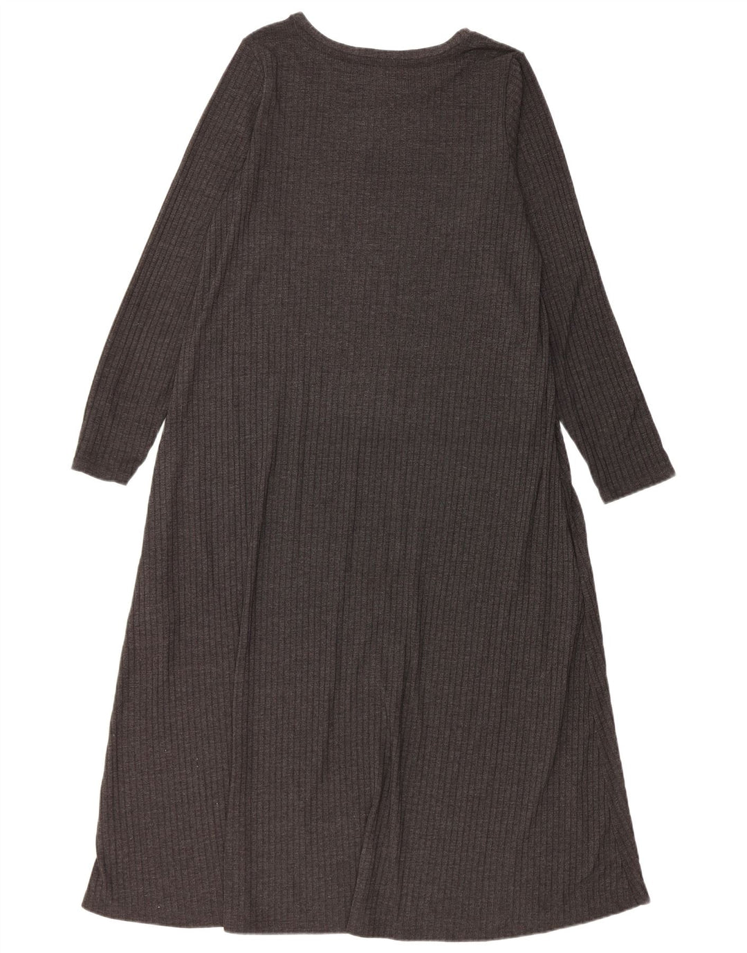 Marks & Spencer Robe longue à manches longues pour femme UK 16 Large Gris Polyester