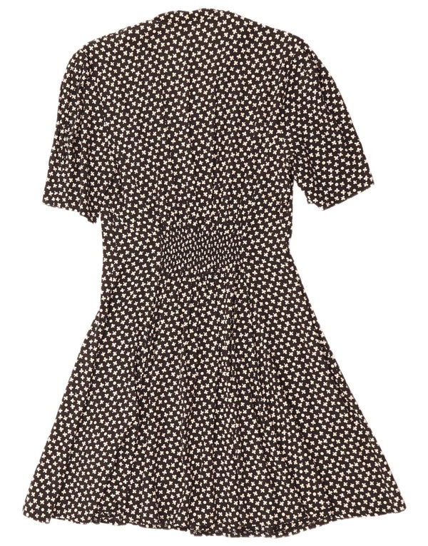 VINTAGE Robe trapèze pour femme IT 42 Medium Black Floral