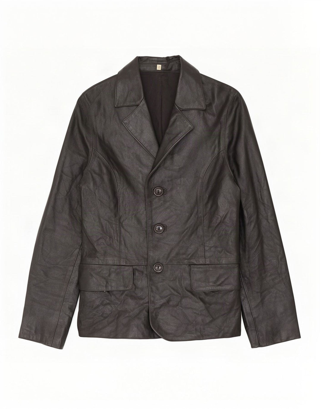veste en cuir femme vintage UK 10 Petit Noir