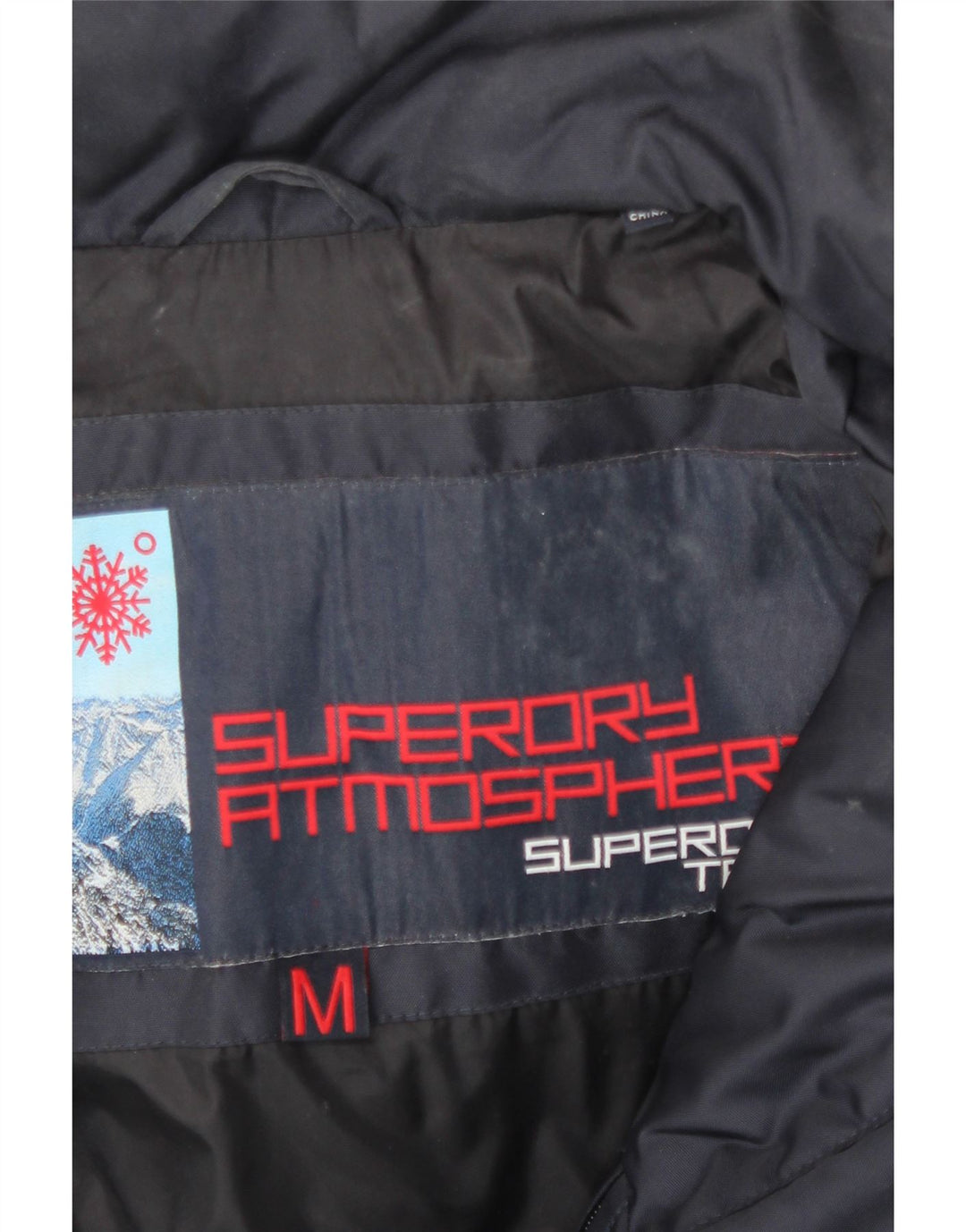 Superdry Veste matelassée à capuche graphique pour femme UK 12 Nylon bleu marine moyen