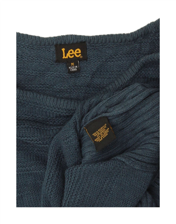 Lee Pull surdimensionné à col bateau pour femme UK 14 Bleu moyen Acrylique