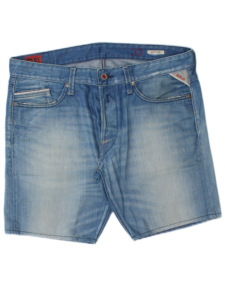 Replay Short Waitom Denim W33 Large Homme Bleu Coton