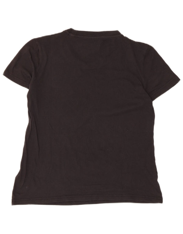 Adidas T-shirt graphique à manches courtes pour femme UK 12 Noir moyen
