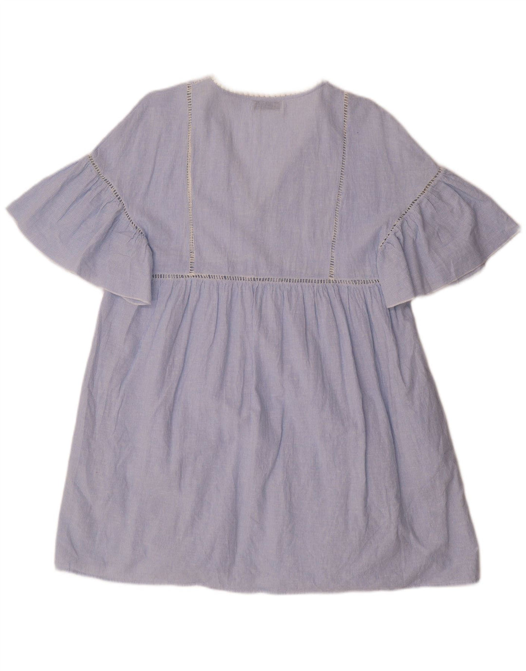 ZARA Robe droite pour femme UK 14 Bleu moyen à fines rayures