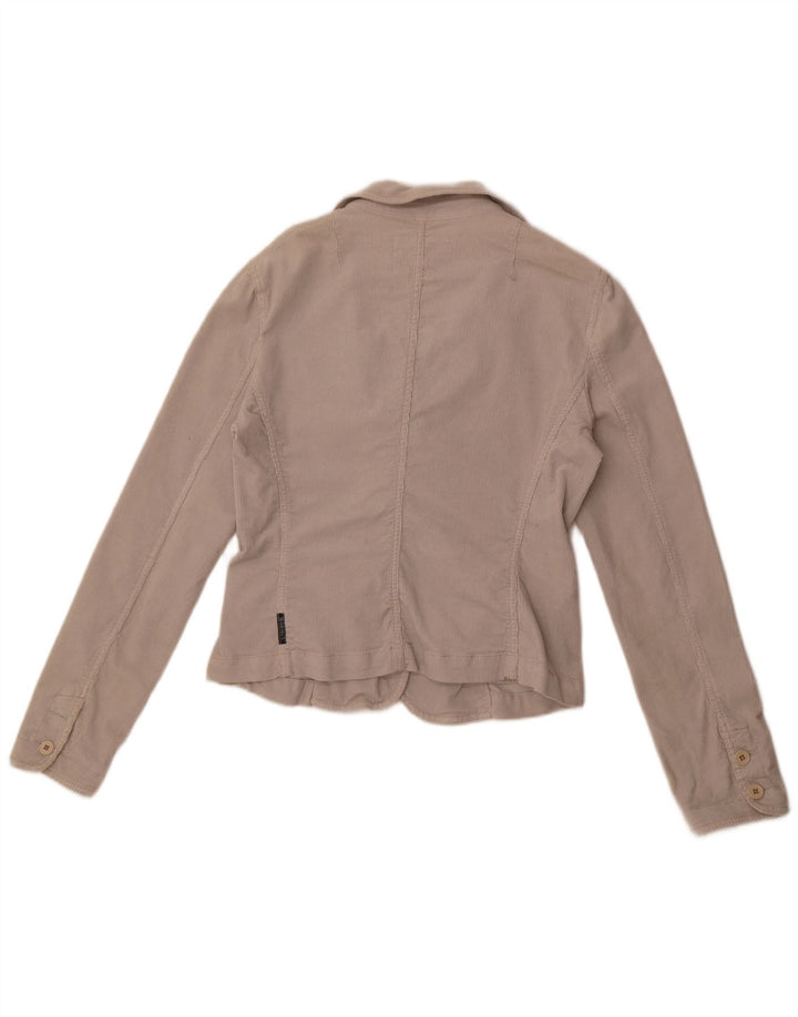 Armani Jeans Veste blazer en velours côtelé à 3 boutons pour femme UK 12 Gris moyen
