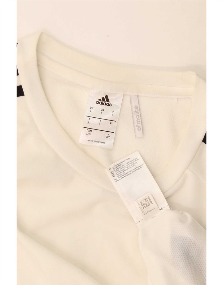 Adidas Hommes Climalite T-Shirt Haut Grand Blanc Polyester