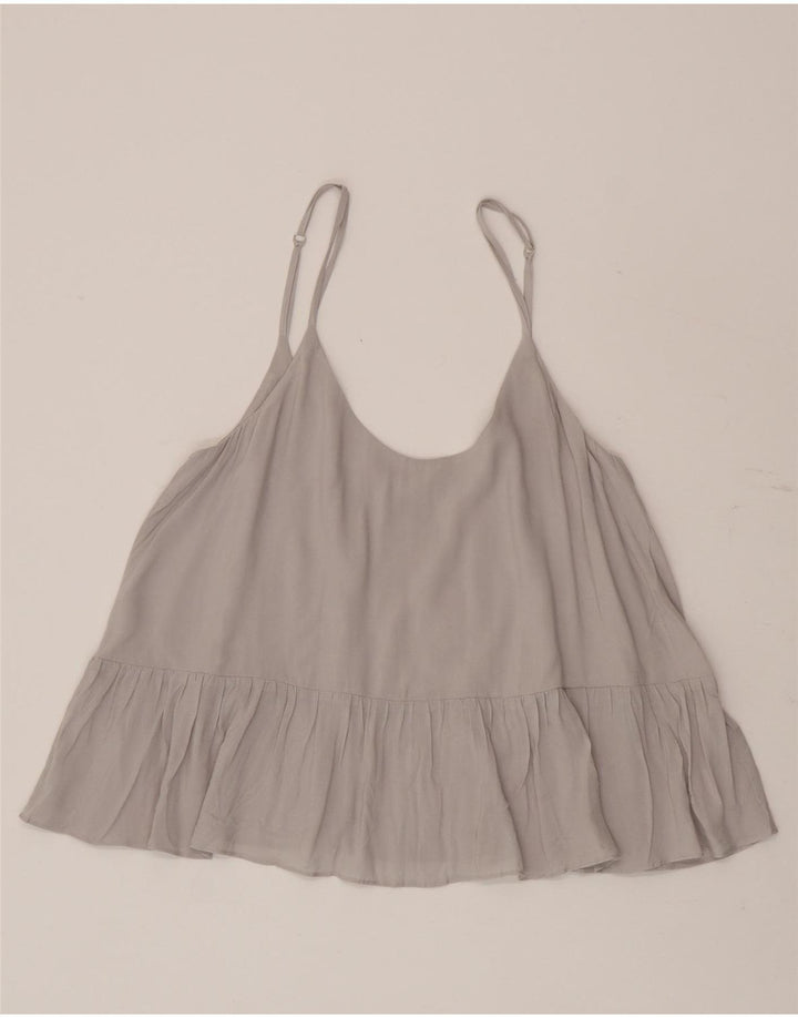 Topshop Femme Cami Top UK 10 Small Gris Viscose