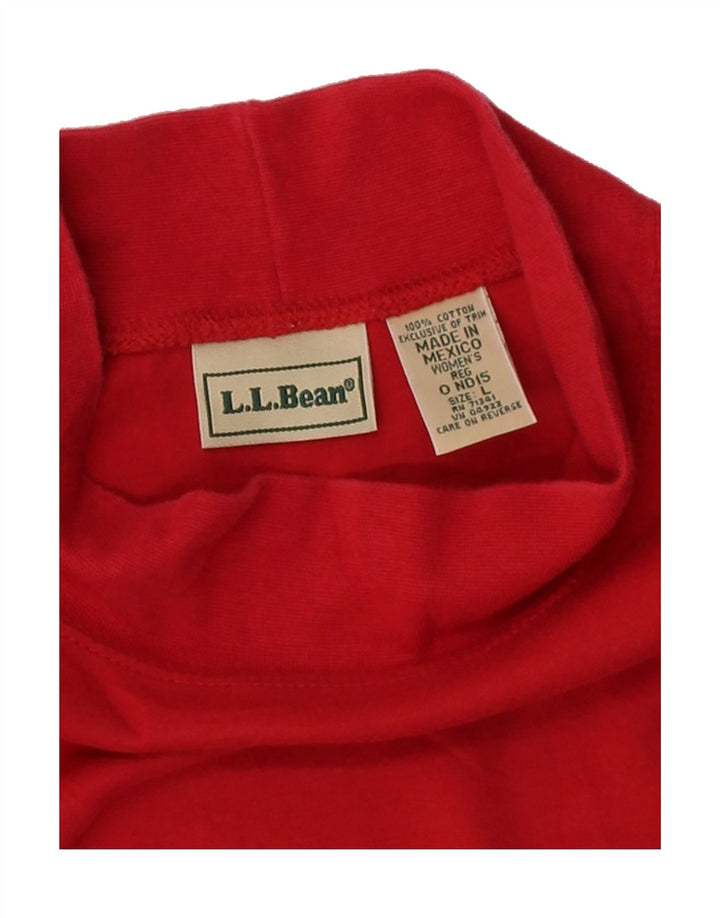 L.L.BEAN Womens Top Long Sleeve UK 16 Large Red Cotton Vintage L.L.Bean and Second-Hand L.L.Bean from Messina Hembry 