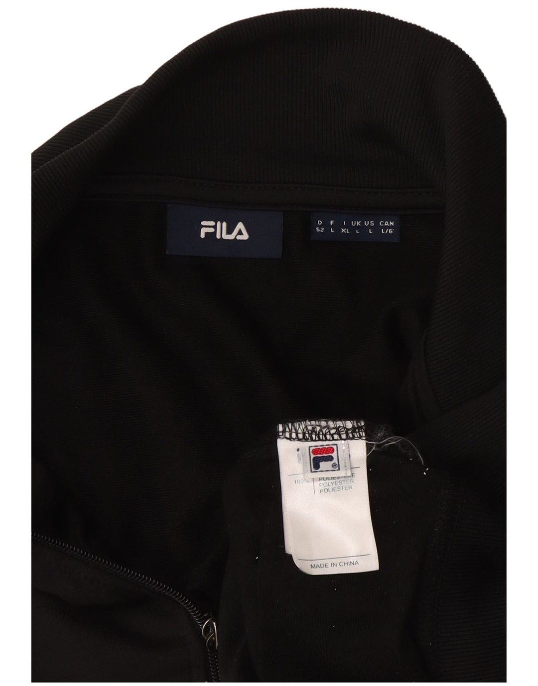 Fila Veste de survêtement pour homme Large Noir Colorblock Polyester