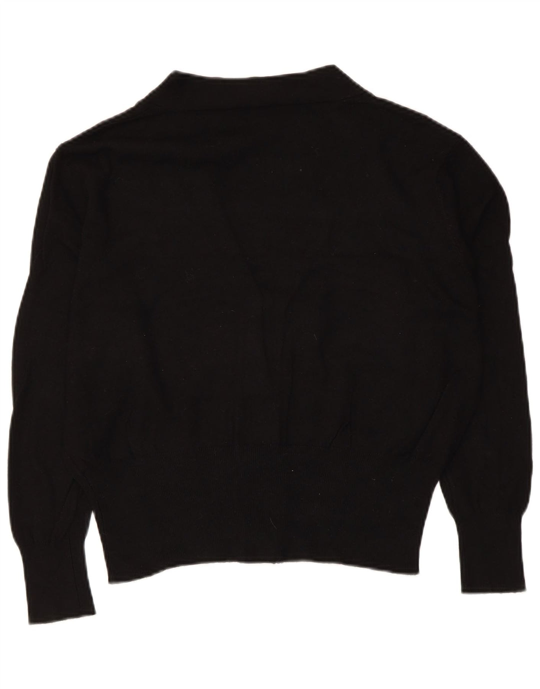ZARA Womens Crop Cardigan Pull UK 14 Moyen Noir