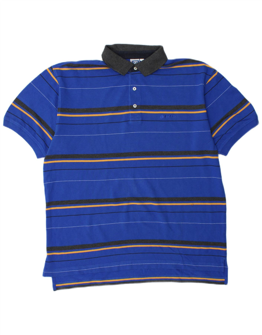 LOTTO Polo Homme UK 42/44 XL Bleu Rayé Coton