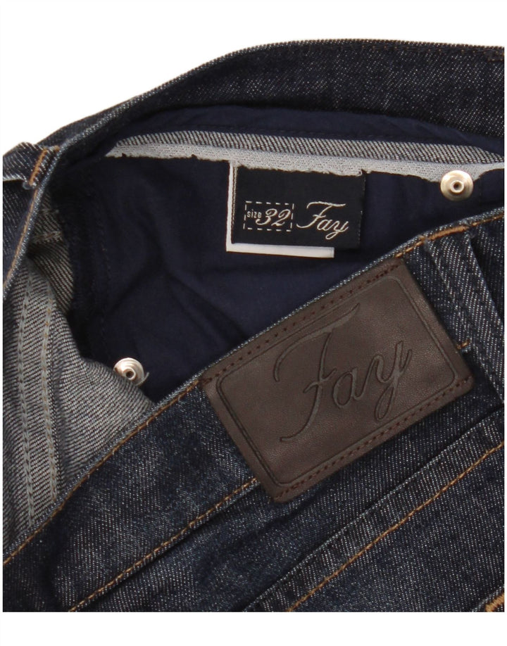 Fay Jean droit femme W32 L28 bleu marine coton