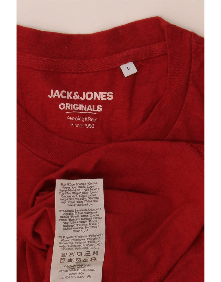 JACK & JONES T-Shirt Homme Haut Large Rouge Coton