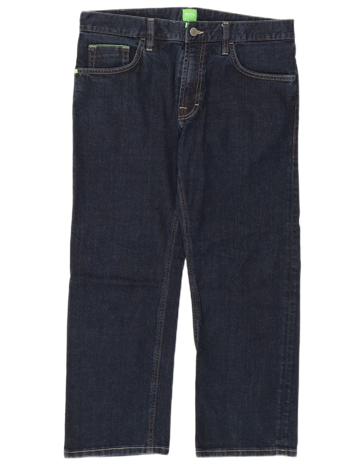 HUGO BOSS Jean Cropped Homme W33 L25 Bleu Marine Coton