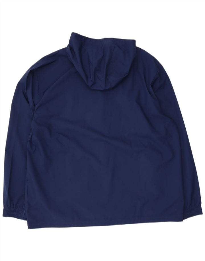 Adidas Veste de pluie à capuche pour homme UK 42 XL Bleu marine Polyester