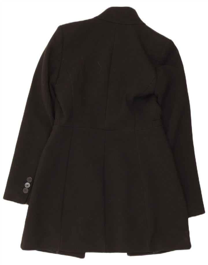 Zara Femmes Pardessus Ouvert UK 6 XS Noir Polyester